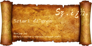 Sztari Ágnes névjegykártya